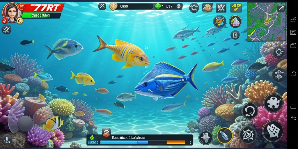 Gameplay seru di 777RT yang menghadirkan aksi menembak ikan.