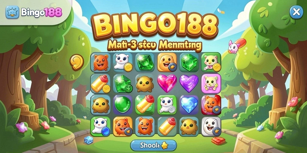 Tampilan gameplay BINGO188 yang menarik dalam kategori Match-3.