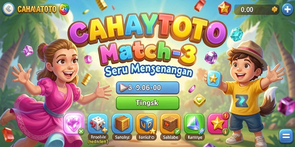 Screenshot gameplay CAHAYATOTO menampilkan momen mencocokkan elemen dengan grafis menawan.