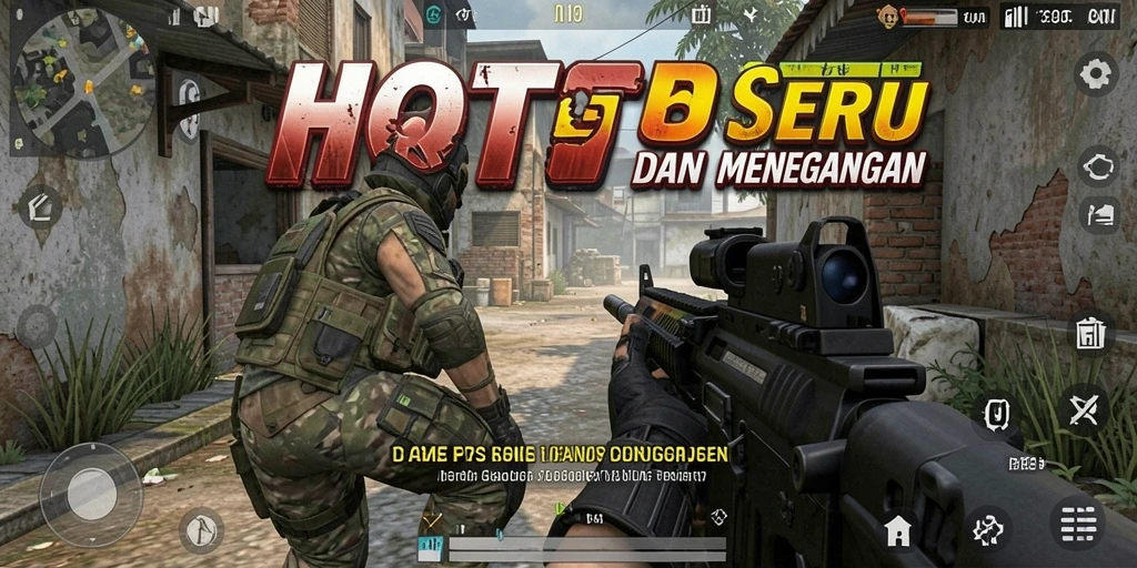 Tampilan gameplay intens di HQTOTO dengan aksi tembak-menembak yang seru.