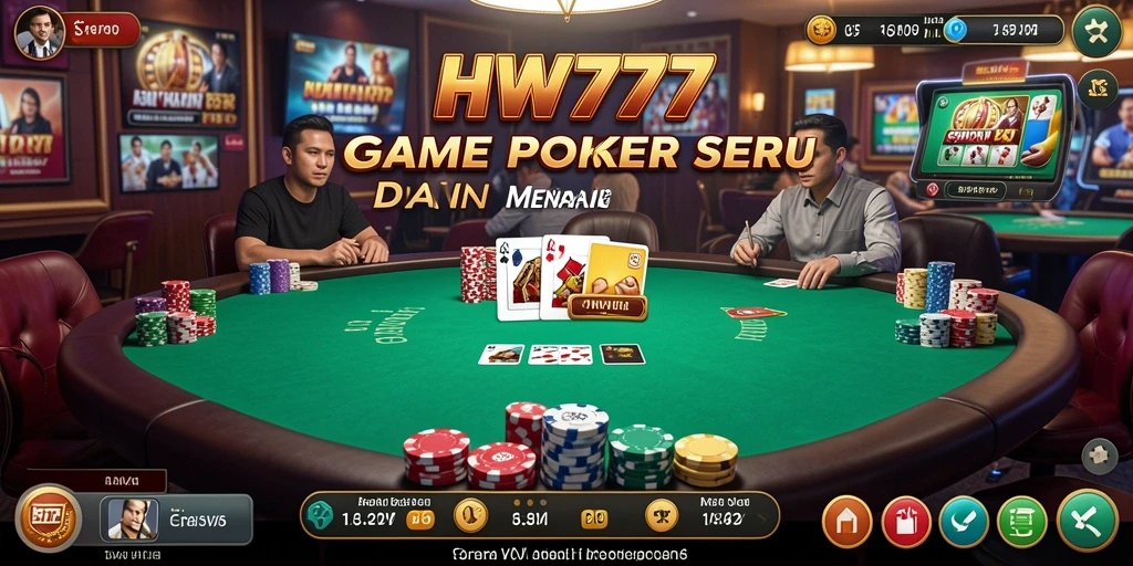 Tampilan gameplay HW777 yang menarik dan seru saat bermain Poker.