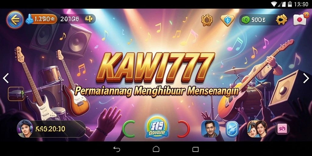 Screenshot KAWI777 dengan tampilan gameplay musik yang seru.