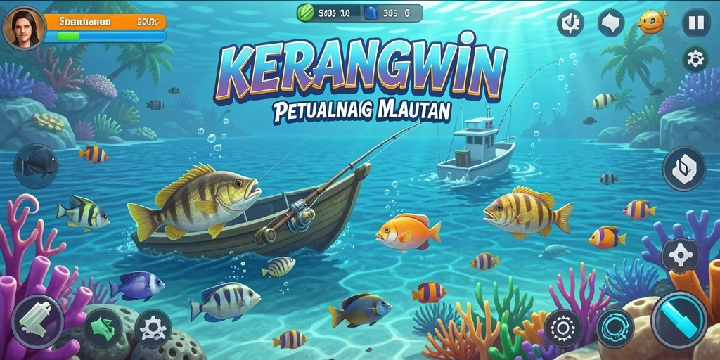 Gameplay seru KERANGWIN saat menangkap ikan di laut.