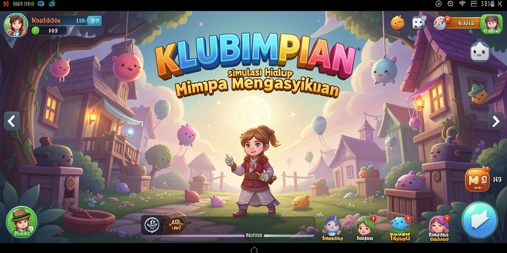 Screenshot yang menunjukkan gameplay seru di KLUBIMPIAN.