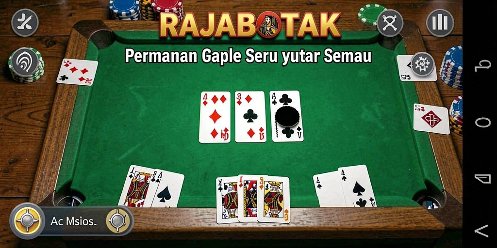 Tampilan gameplay seru RAJABOTAK dalam permainan Gaple.