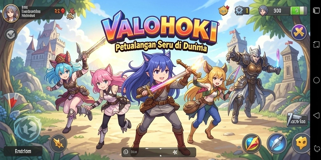 Screenshot VALOHOKI menampilkan aksi seru di dunia anime.