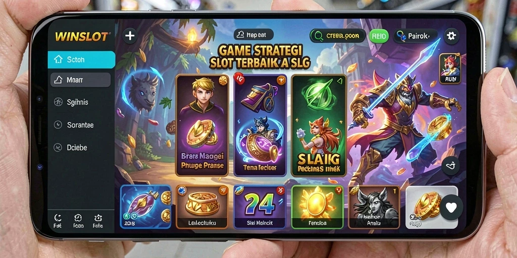 Tampilan gameplay menegangkan WINSLOT dengan berbagai tema slot.