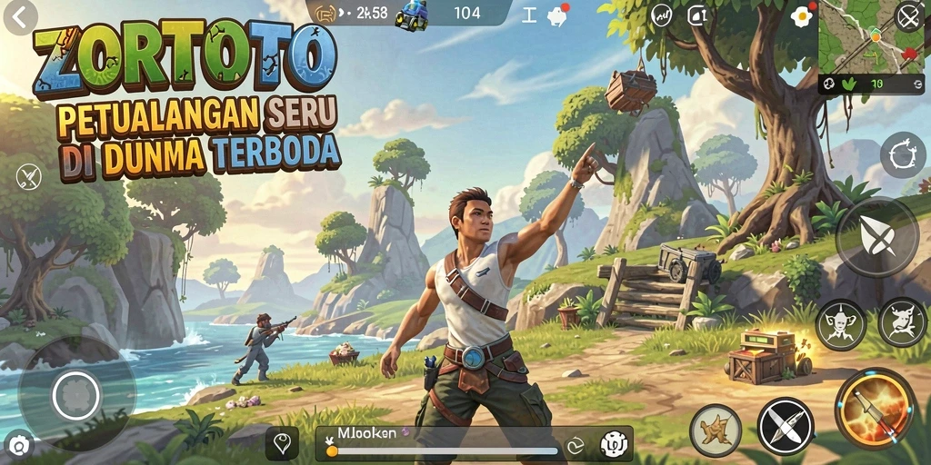 Menampilkan gameplay seru dan eksplorasi dunia terbuka ZORTOTO.